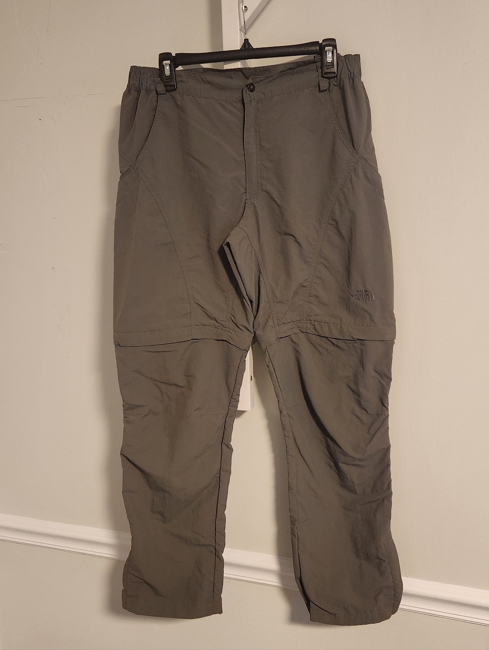North Face Paramount Trail Convertible Pants Zip-Off Shorts Omni Dry Large Olive